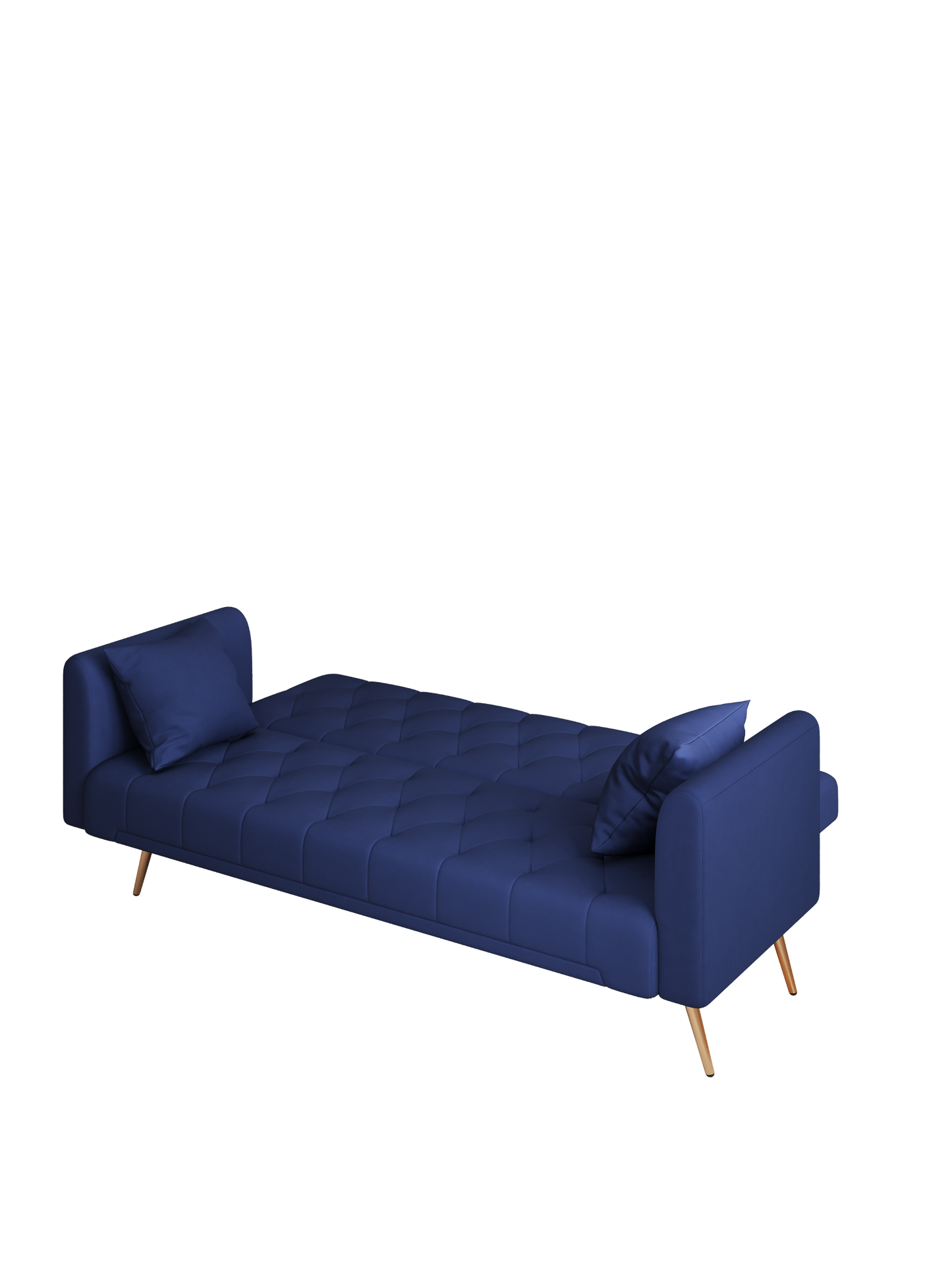 71-inch convertible love seat sofa, American retro blue velvet material, suitable for small living room, bedroom, office