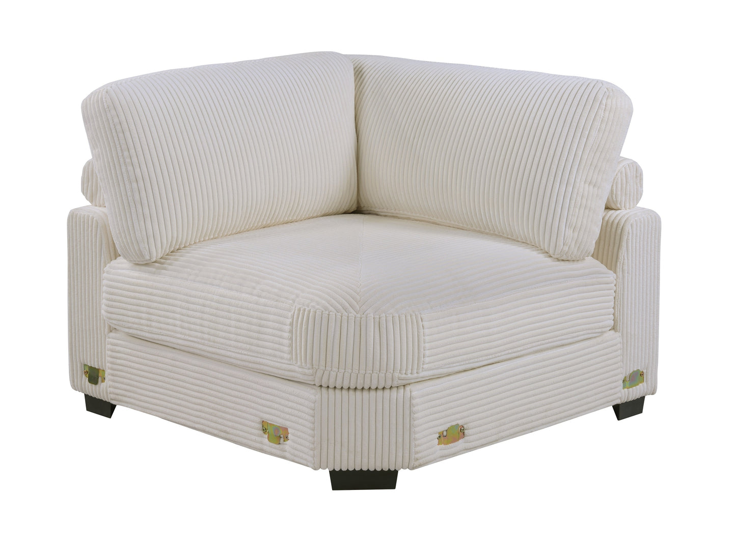 Beige Color 6pc Modular Sectional Set Welt Corduroy Couch LAF Chair, Corner wedge, RAF Chaise, 3x Armless Chairs Living Room Furniture