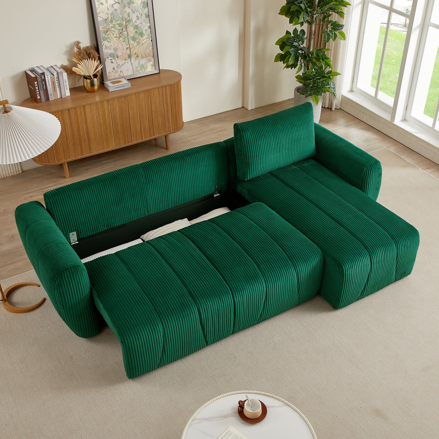 Convertible Sectional Sofa Couch,  Modern Fabric 3 Seater L-Shaped Couch for Living Room, Apartment, Office, Small Space