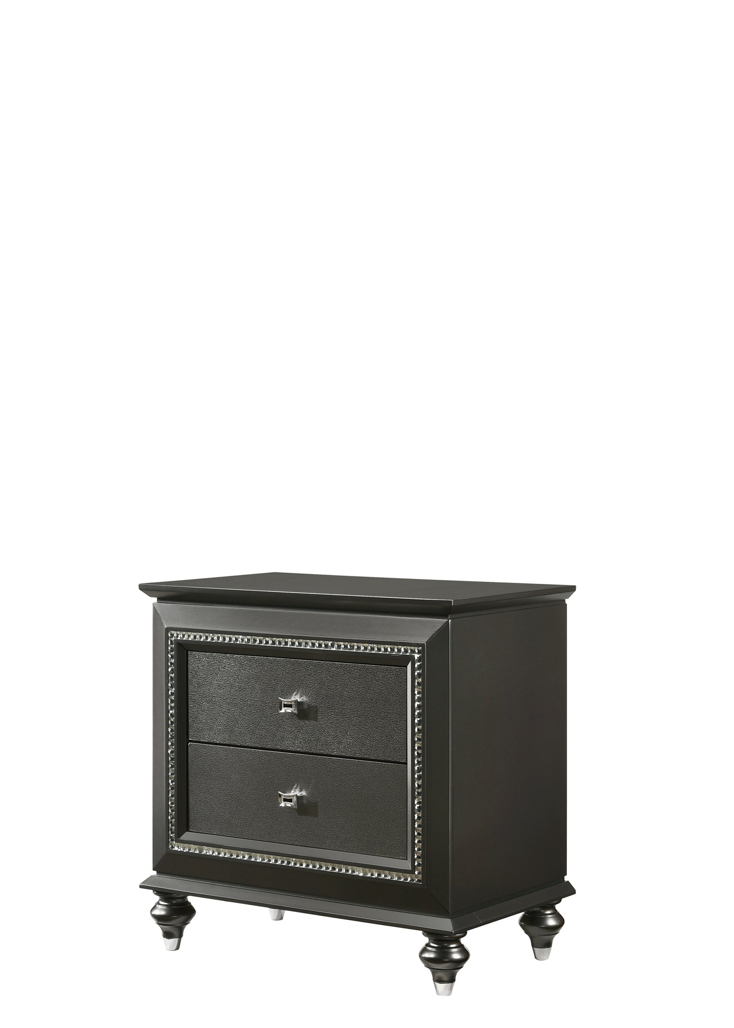 Kaitlyn Metallic Gray Finish Nightstand