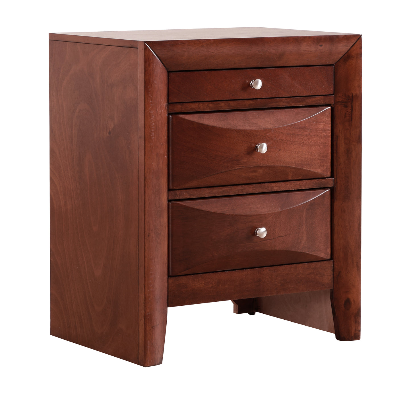 Sleek Cherry Nightstand With Storage