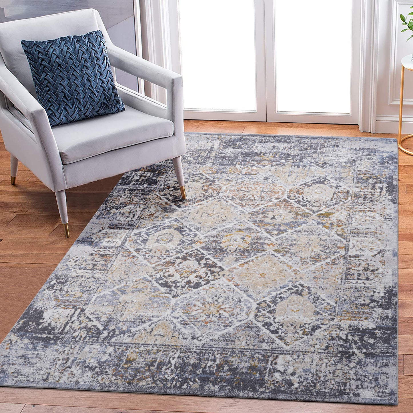 5X7 Multi /Traditional Non-Shedding Living Room Bedroom Dining Home Office Stylish and Stain Resistant Area Rug