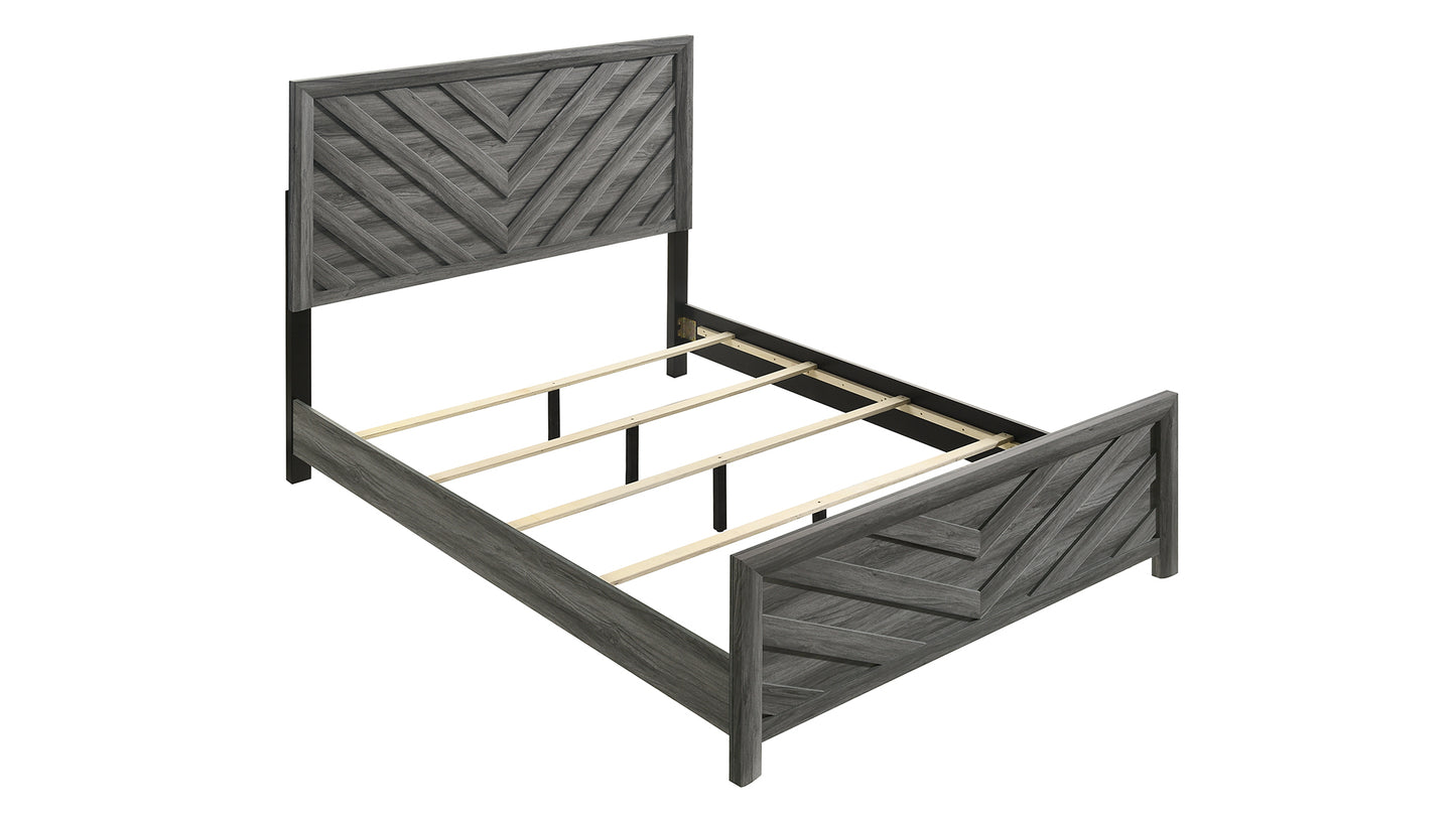 Denver Modern Style Twin Bed Made with Wood in Gray
