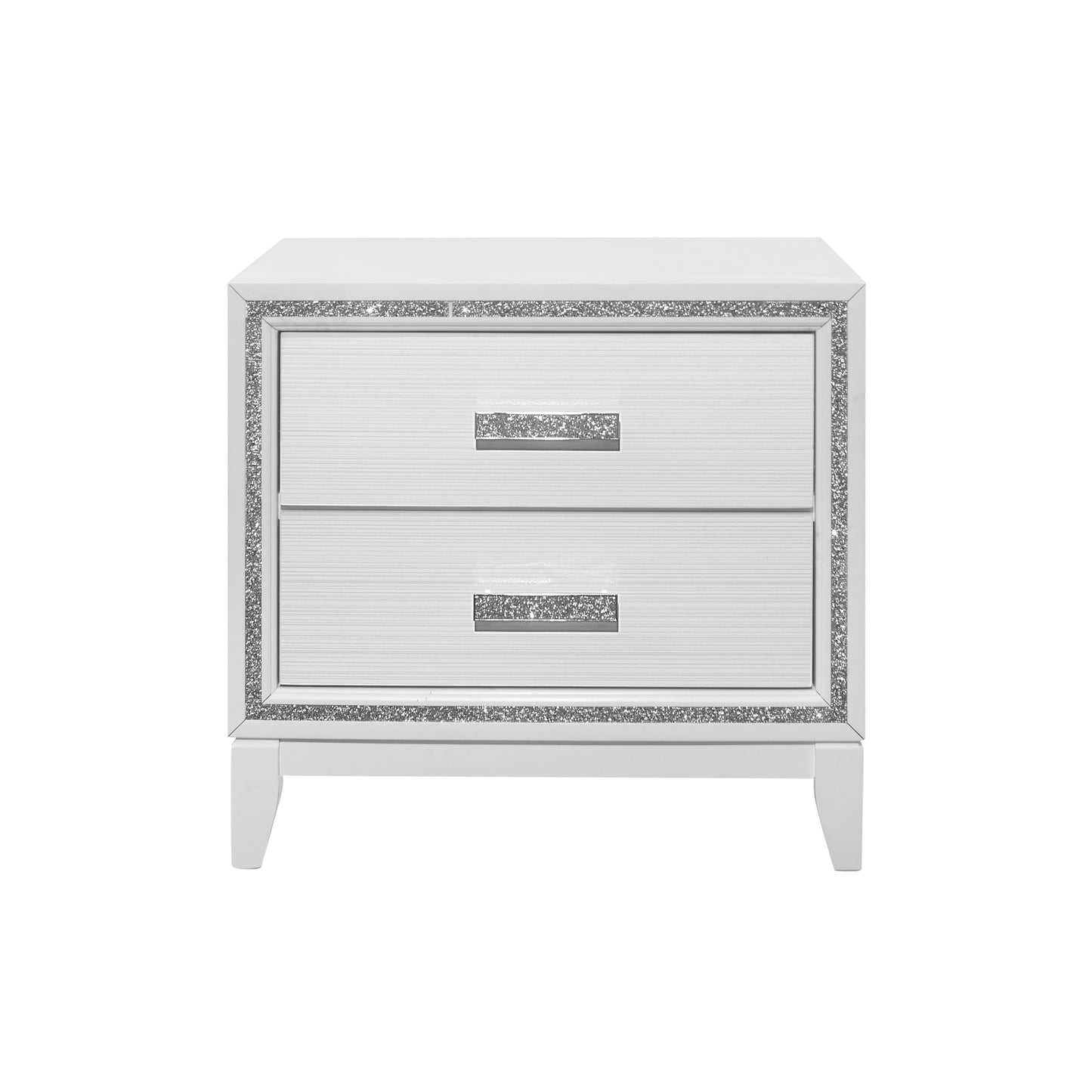 ALMERA GLITTER WHITE NIGHTSTAND
