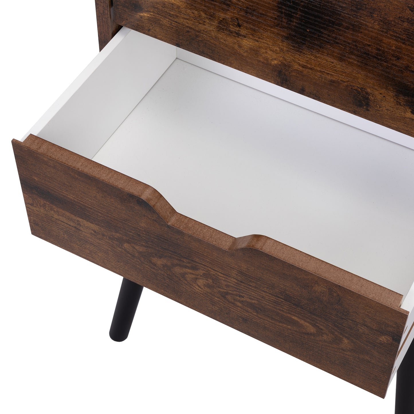 ightstand with 2 Drawers, Bedside Tables with Solid Wood Legs and Storage, End Table, Side Table, Bedside Furniture for Bedroom, Living Room, Rustic Brown