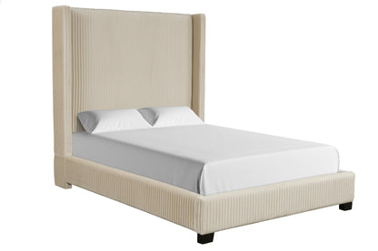 Queen Upholstered Bed in a Box Beige