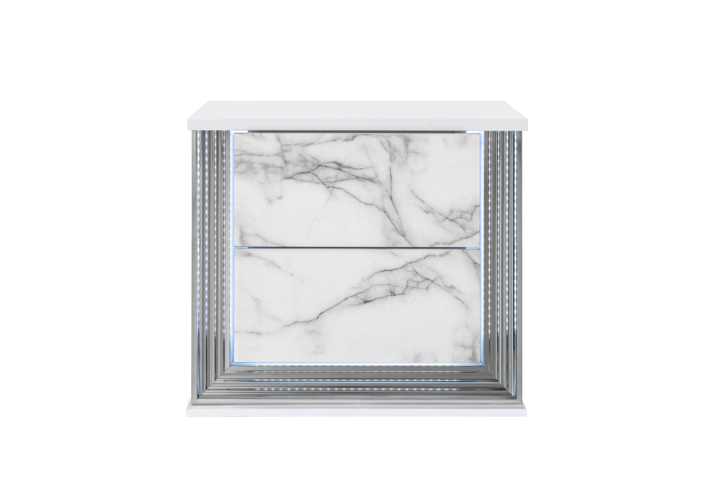 MOON WHITE MARBLE NIGHTSTAND WITH LED