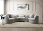 Ivria Gray Boucle Sectional Sofa W/9 Pillows