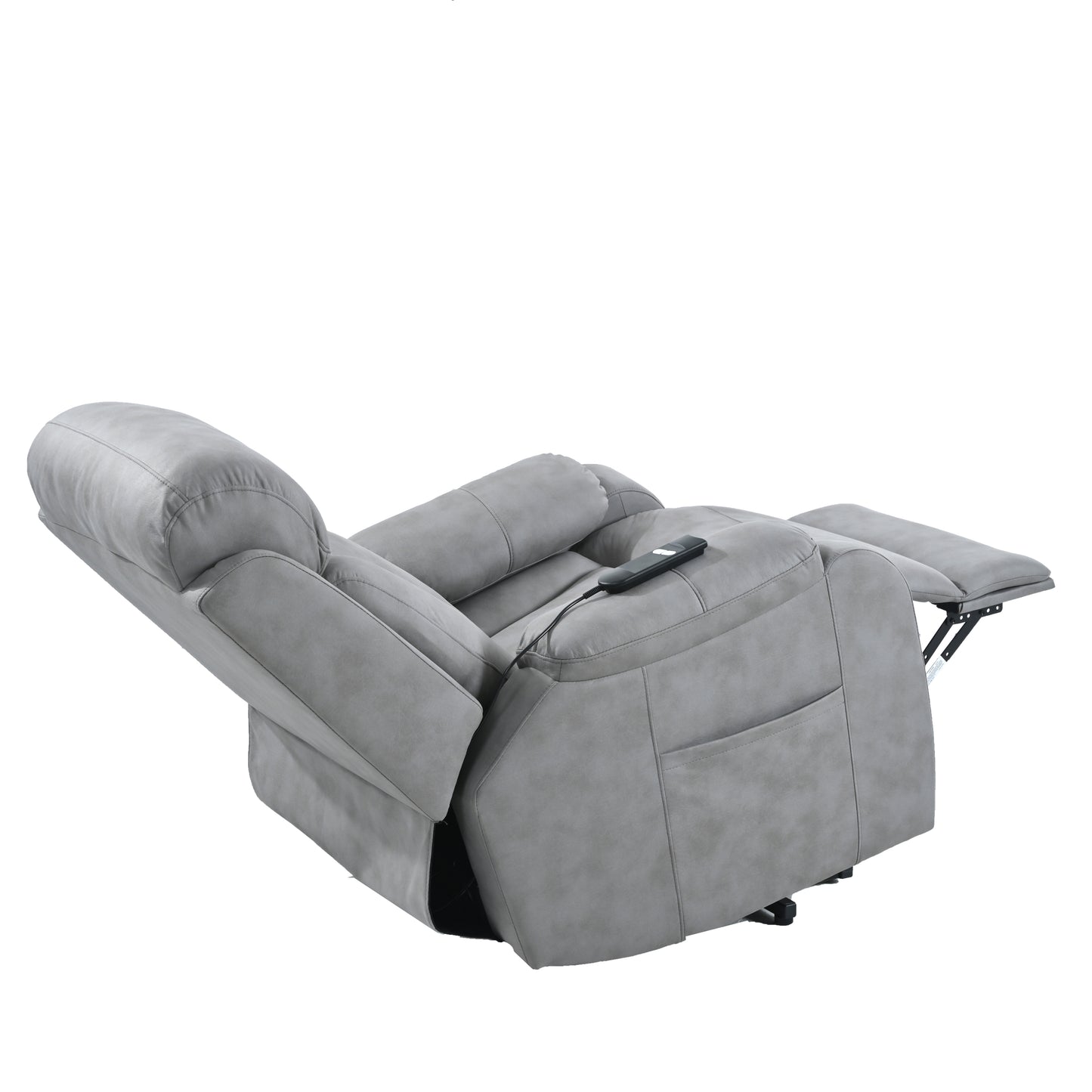 Electric Power Lift Recliner Chair for Elderly, Fabric Recliner Chair for Seniors, Home Theater Seating,Living Room Chair,Side Pocket, Remote Control (Light Gray)