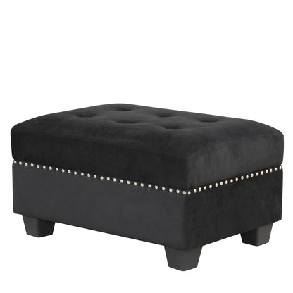 104.5" Reversible Sectional Sofa Space Saving with Storage Ottoman Rivet Ornament L-
shape Couch for Small or Large Space Dorm Apartment,Black(Old:SG000406AAA)