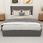 Queen Size Bed Frame with Storage - Lift Up Storage Bed with Modern Wingback Headboard, USB Ports