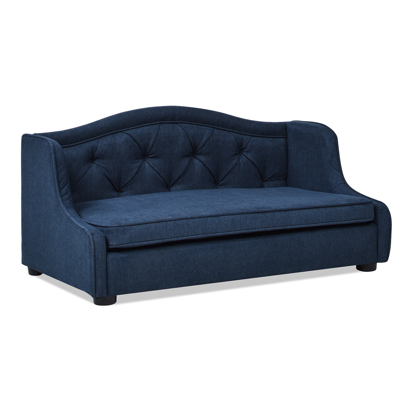 Robin 35" Tufted Wingback Pet Sofa Bed, Medium, Pacific Blue Stain Resistant High Performance Polyester