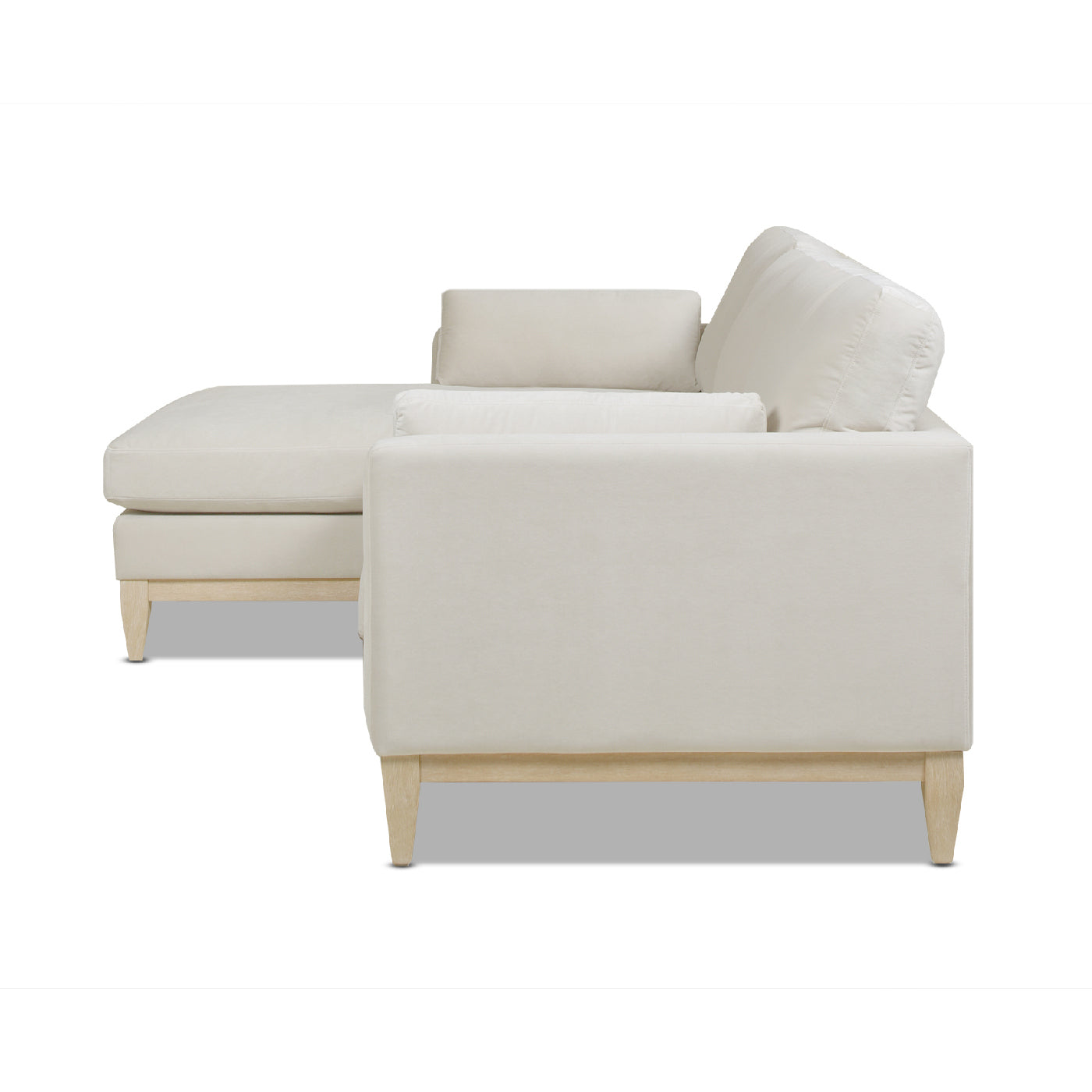 Knox 89" Modern Farmhouse Reversible Chaise Sectional Sofa, French Beige Performance Velvet