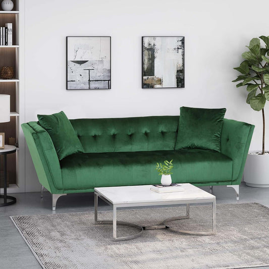 Mirod Comfy 3-seat Sofa with Metal Legs, Modern  for Living Room and Study