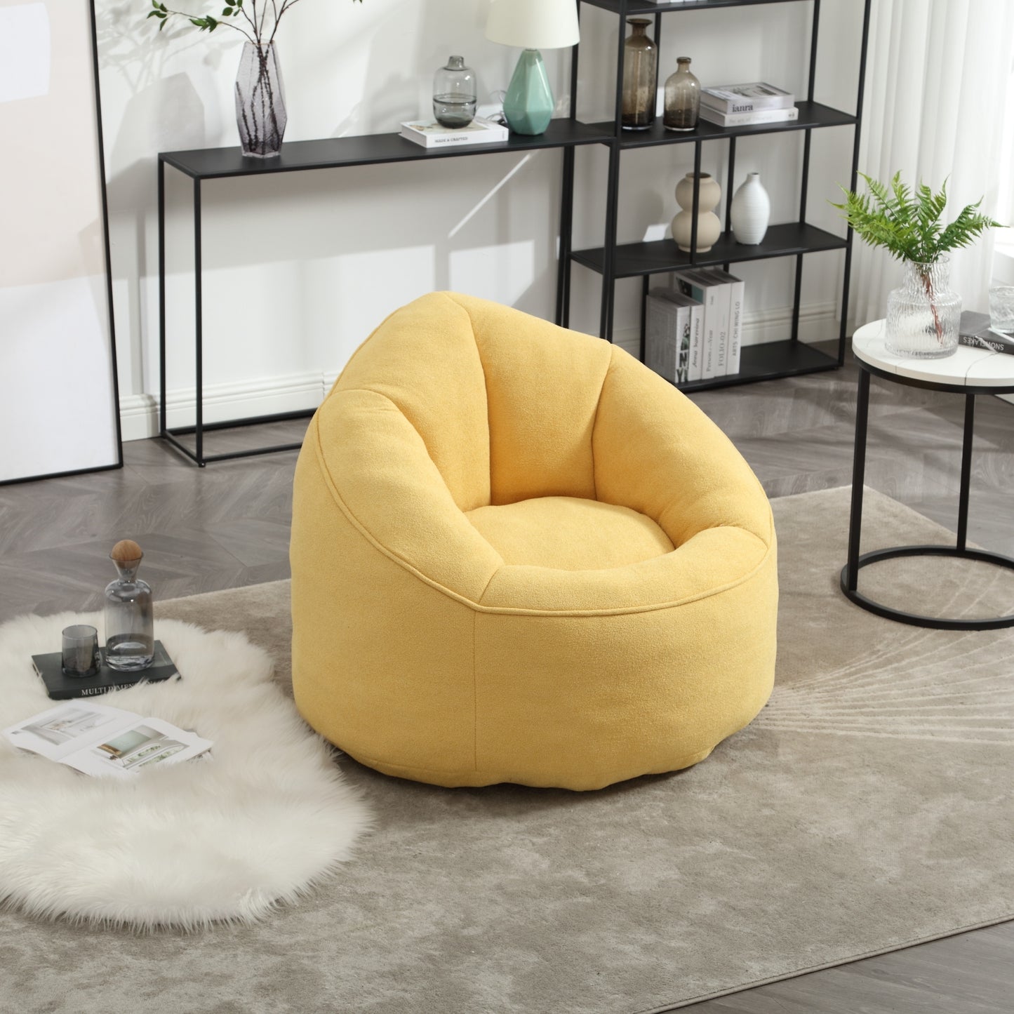 Bedding Bean Bag Sofa Chair High Pressure Foam Bean Bag Chair Adult Material with Padded Foam Padding Compressed Bean Bag With Footrest