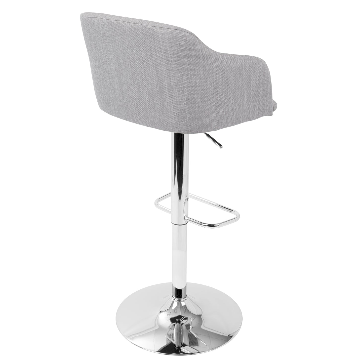 Daniella Contemporary Adjustable Barstool with Swivel in Light Grey by LumiSource