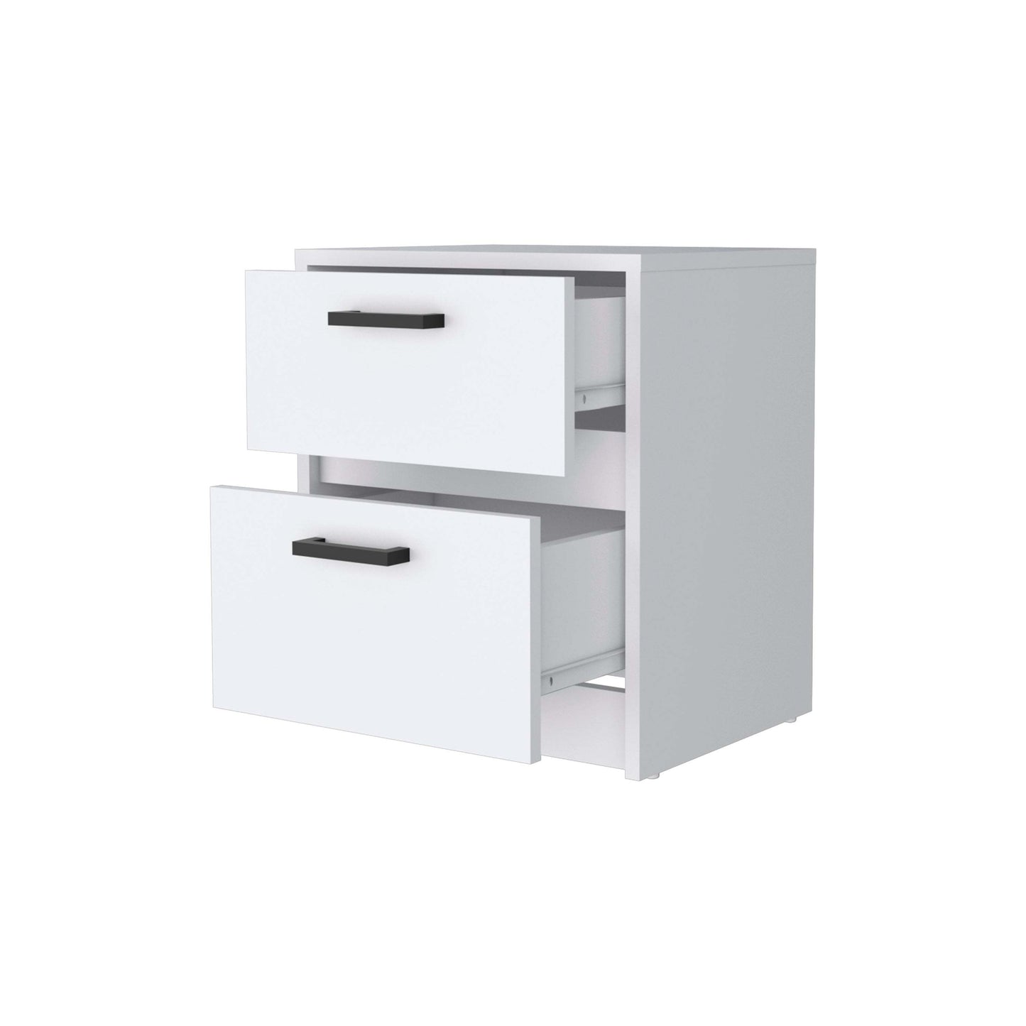 White 2-Drawer Nightstand