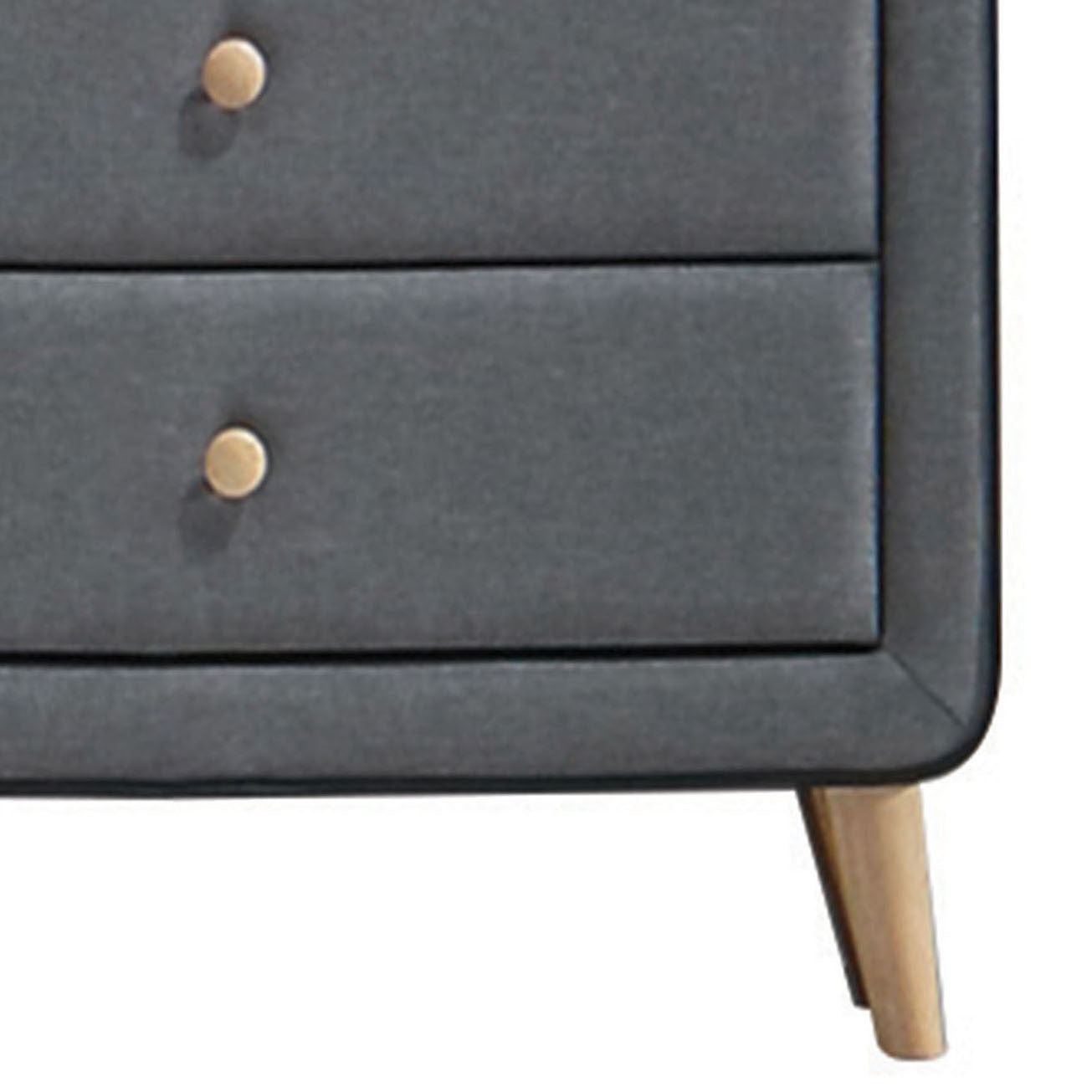 Light Grey Upholstered 5-drawer Chest