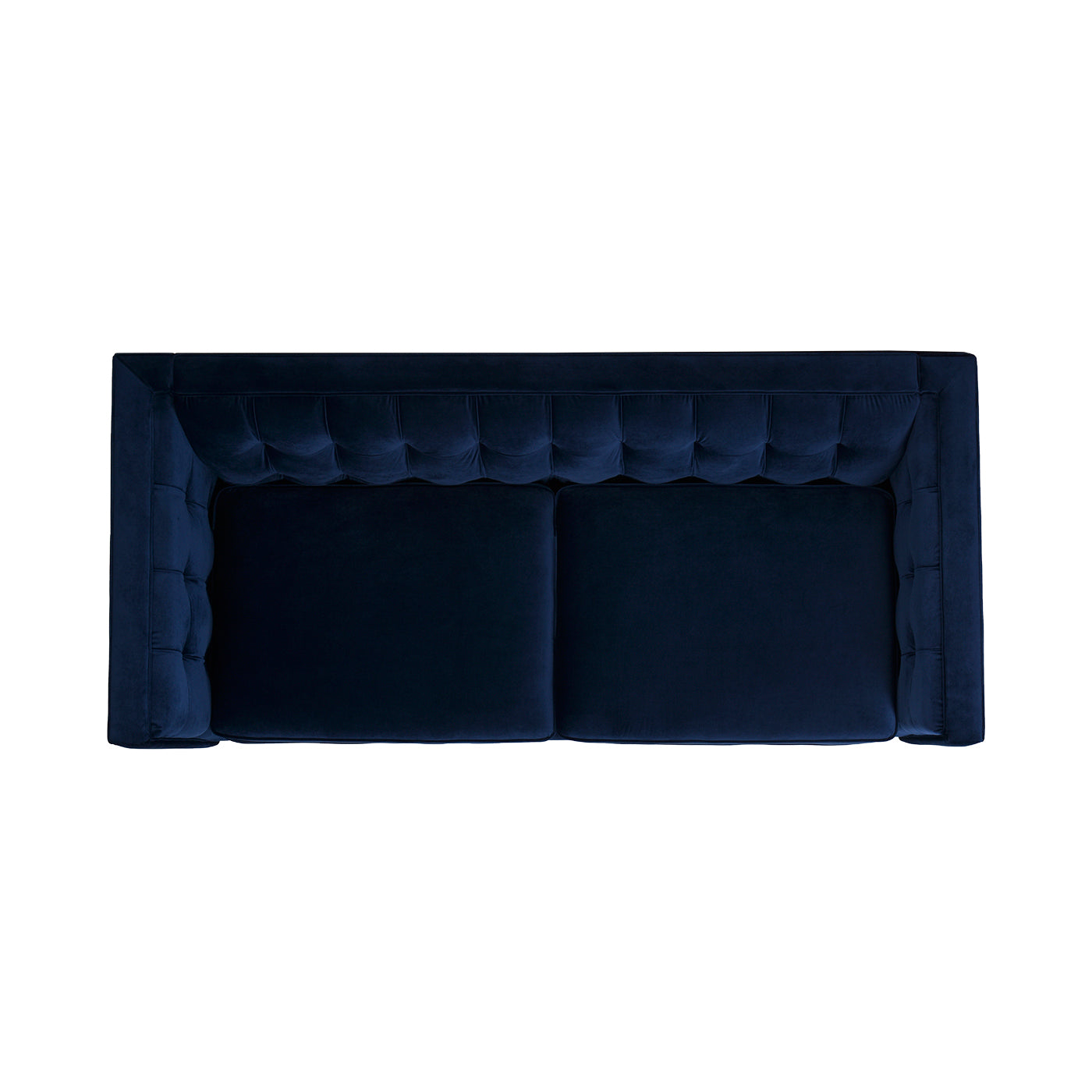 James 74" Modern Tuxedo Sofa, Navy Blue Velvet