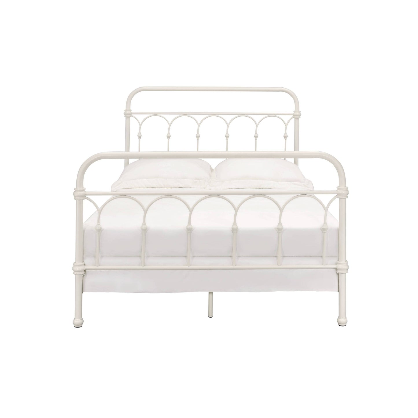 White Full Bed with Spindle Headboard