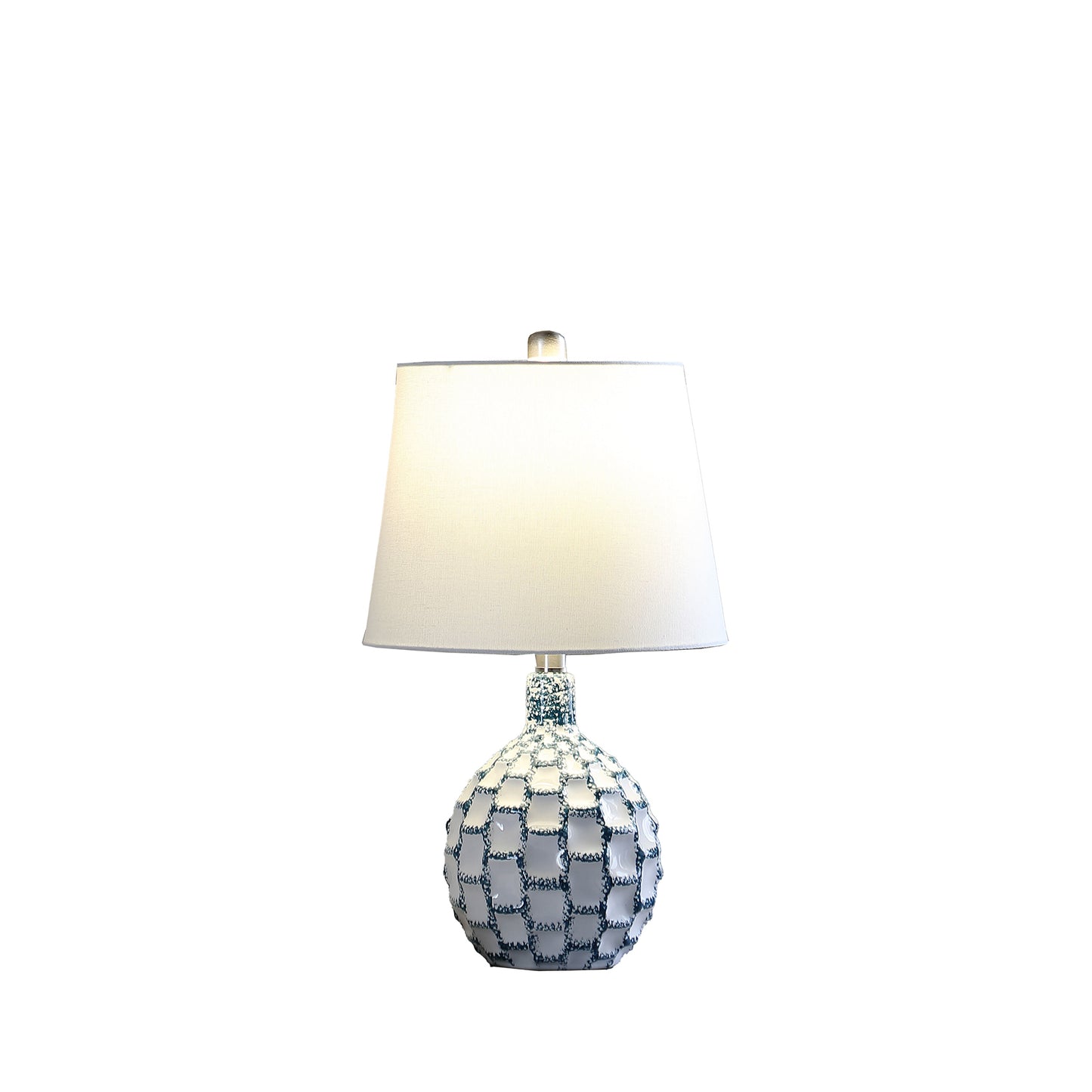 19.5" In Marin Coastal Beachside Blue Green/White Ceramic Table Lamp