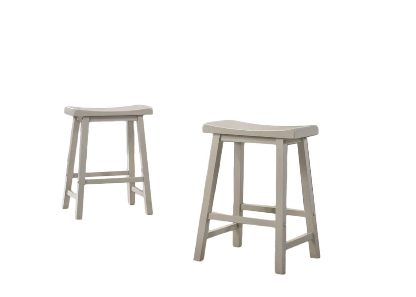 Set 17.5" of 2 Alonzo Light Gray Backless Ergonomic Counter Height Stool