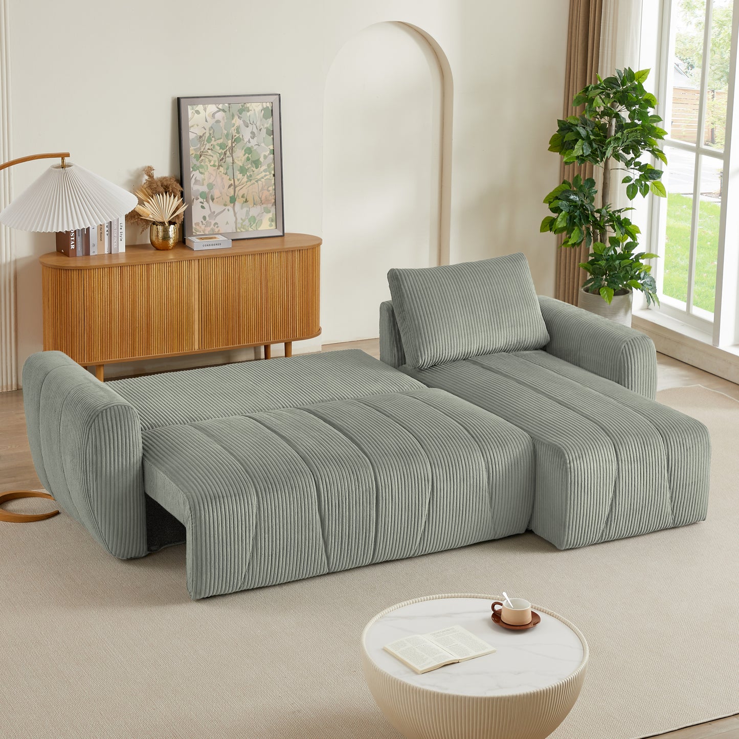 Convertible Sectional Sofa Couch,  Modern Fabric 3 Seater L-Shaped Couch for Living Room, Apartment, Office, Small Space