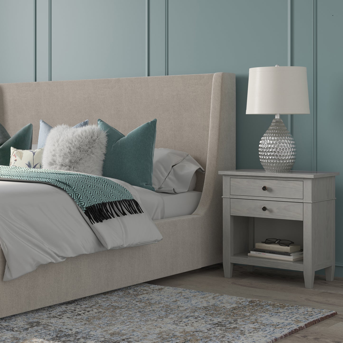 Carlton - Bedside Table - Fog Grey