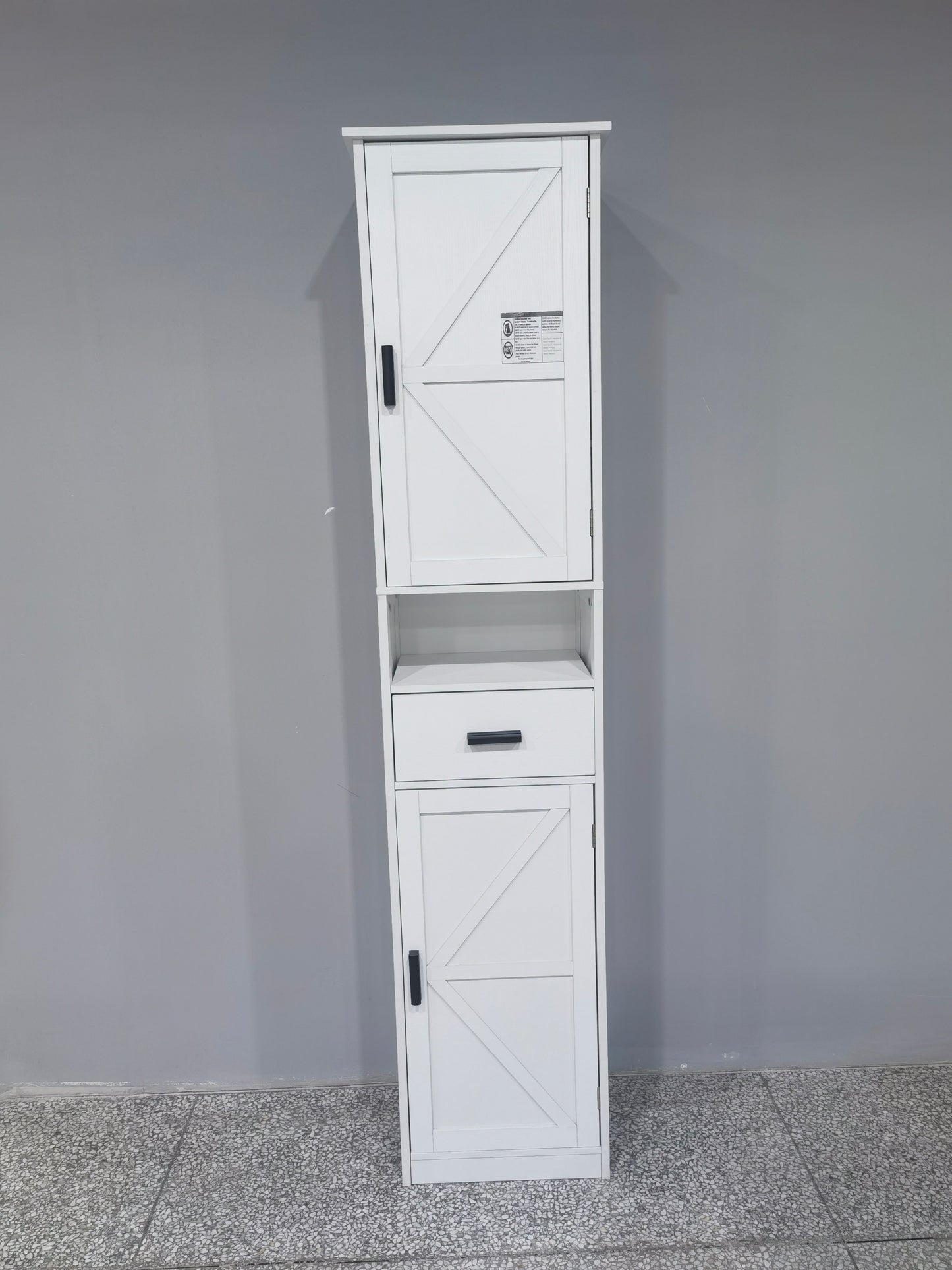 69" H Tall Bathroom Storage Cabinet with 2 Barn Doors and 1 Drawer, Narrow Storage Unit, Adjustable Shelves,Floor Cabinet for Bathroom, Living Room, Entryway,Kitchen,(Vintage Color)