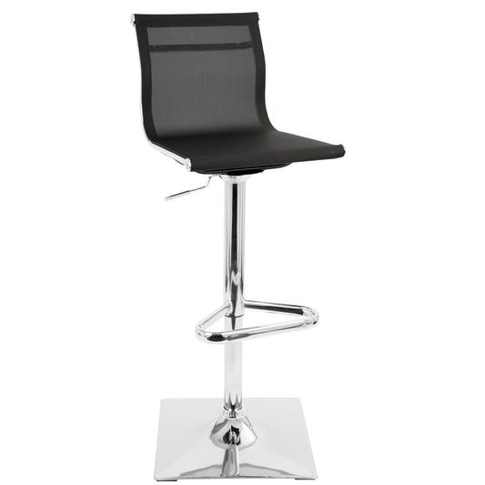 Mirage Contemporary Adjustable Barstool with Swivel in Black by LumiSource