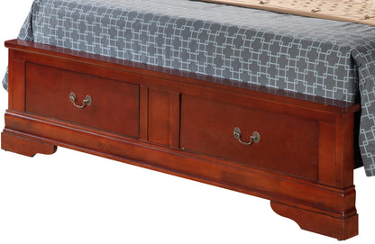 Traditional King Size Storage Bed In Cherry Hue