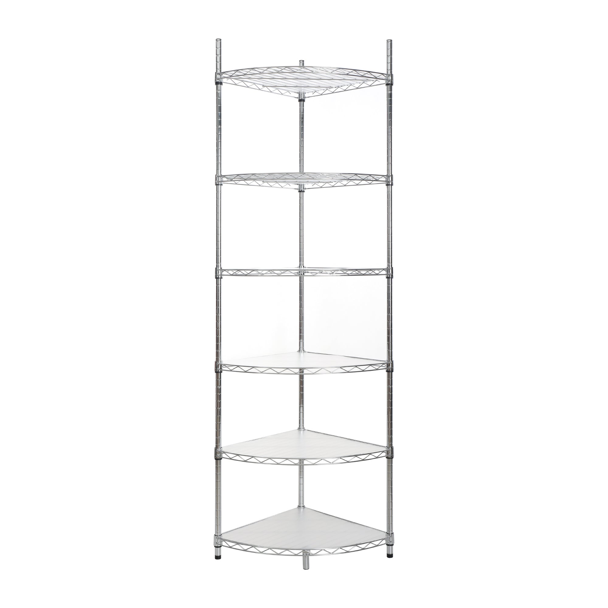 6 Tier Shelf Corner Wire Shelf Rack Adjustable Metal Heavy Duty Free S ...