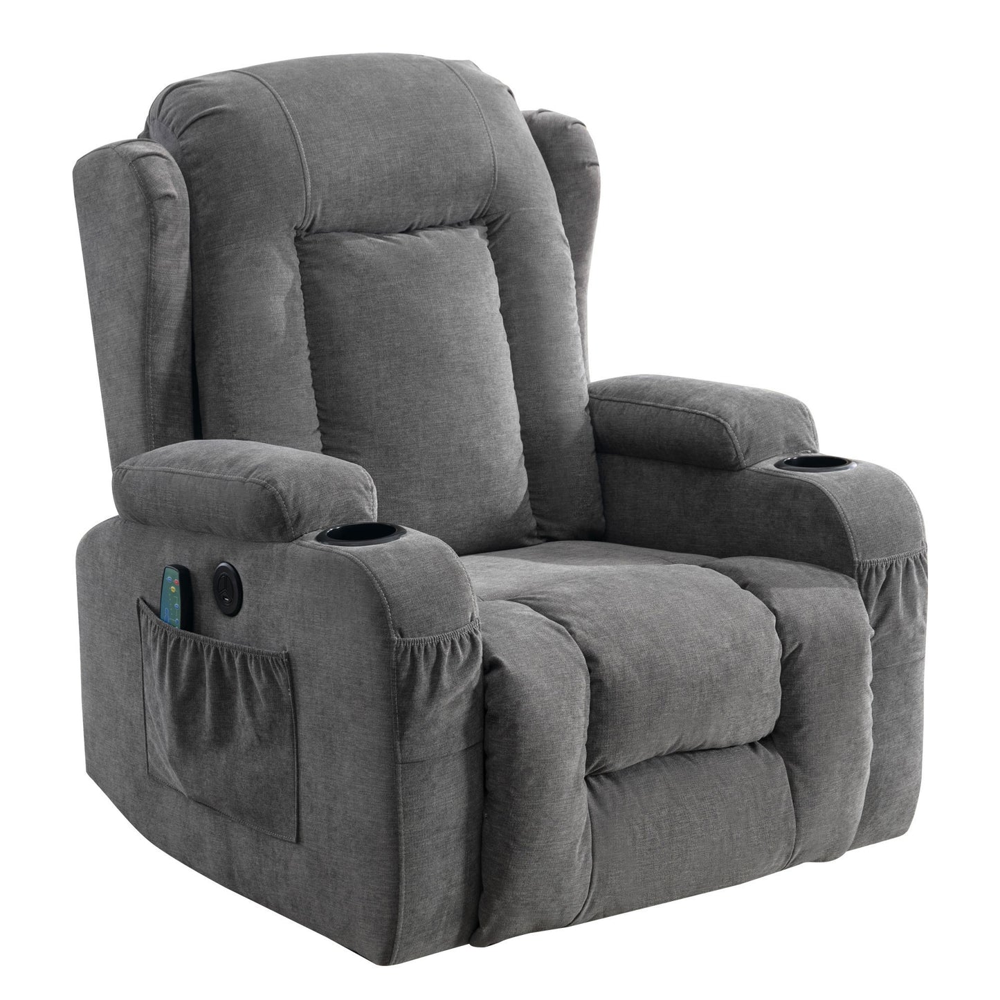 Power Lift Recliner Chair Recliners for Elderly with Heat and Massage Recliner Chair for Living Room with Infinite Position and Side Pocket,USB Charge Port(GREY)