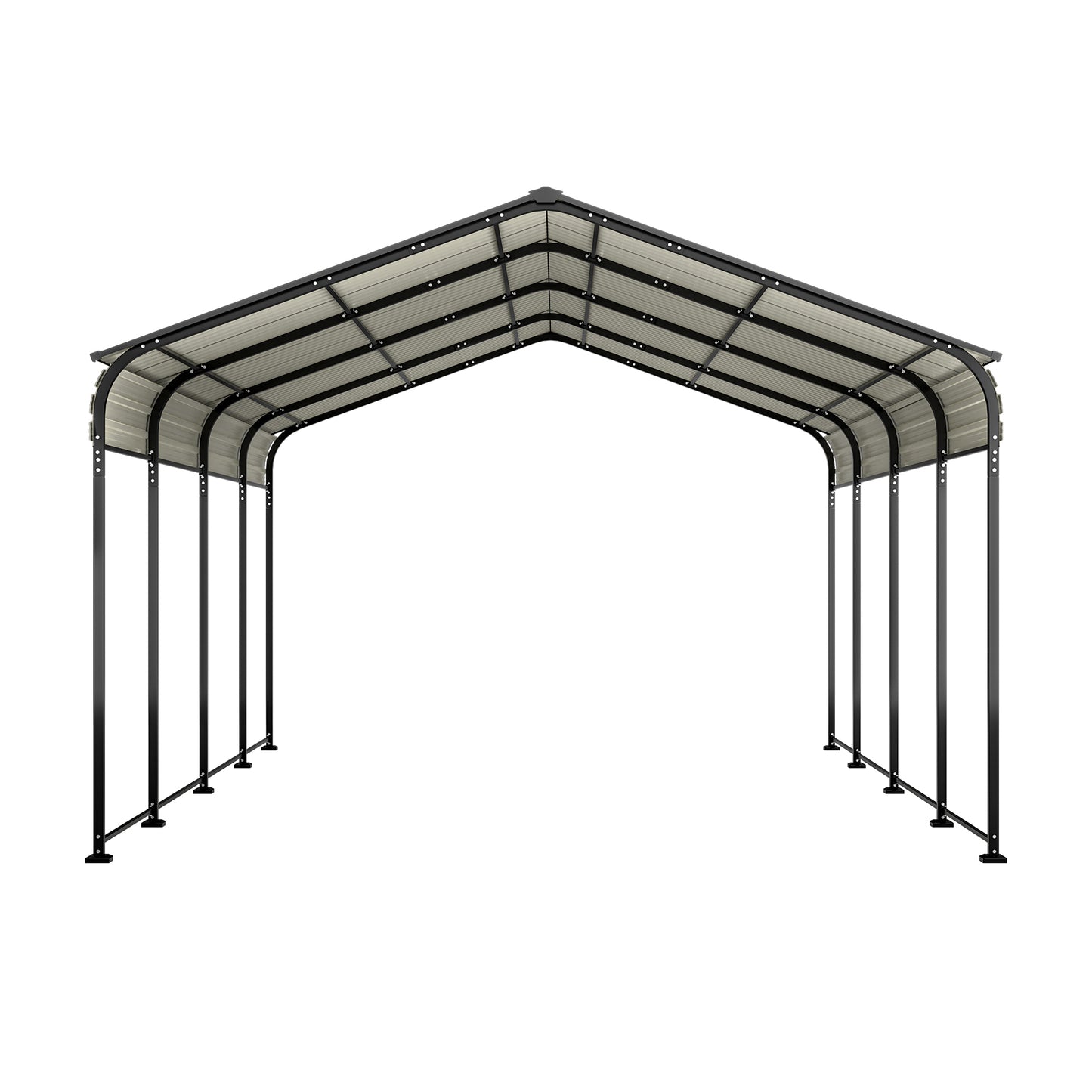 12X20 FT Metal Carport, Outdoor Car Shelter All Weather, Heavy Duty Outdoor Galvanized Car Shelter for Car Boat Truck and SUVs Black