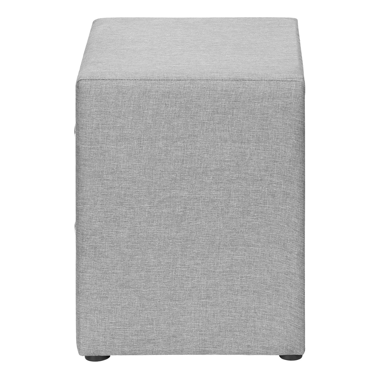 Nightstand, Nightstand, End, Side, Lamp, Storage Drawer, Bedroom, Upholstered, Grey Linen Look, Transitional