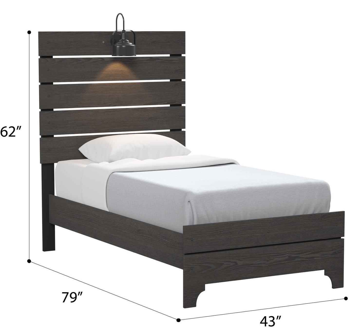 Junipe Brown Twin Bed With Lights