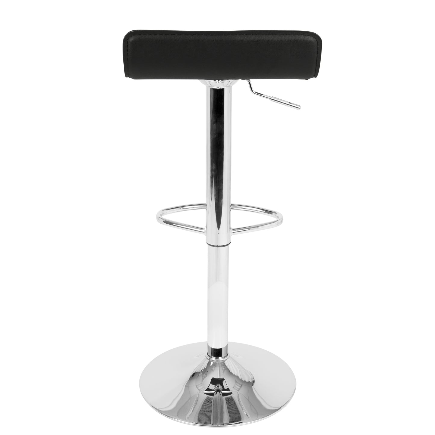 Ale Contemporary Adjustable Barstool in Black PU Leather by LumiSource - Set of 2