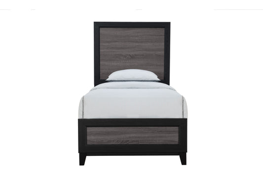 SOLUTO GREY AND BLACK TWIN BED