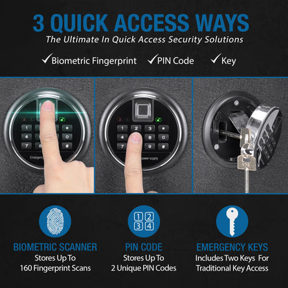 5.51 CUBIC FT BIOMETRIC KEYPAD RIFLESAFE