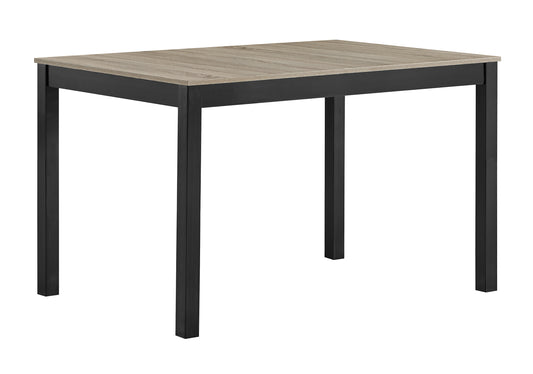 1pc Contemporary Rectangular Two Toned Finish Dining Table Rustic Brown Black Finish Dining Room Wooden Furniture