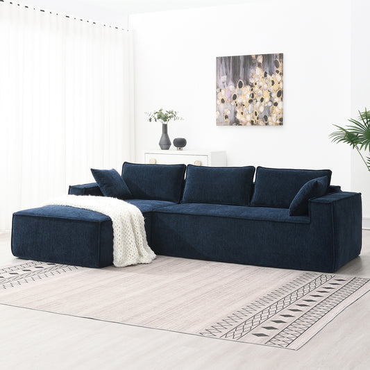 111.5*72" Minimalist Style Modular Sectional Sofa,Wrinkle-resistant Chenille Couch Set,L-Shaped Compressed Sofa for Living Room,2 PIC Free Combination,No Assembly Require,3 Colors