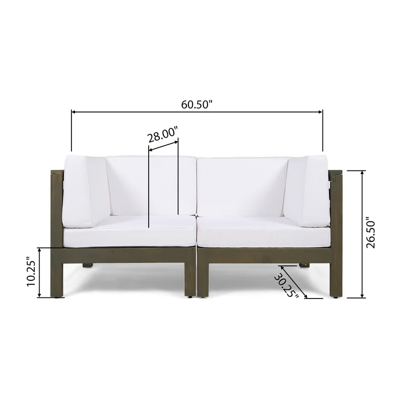 OANA 2-Piece LOVE SEAT SET, WHITE