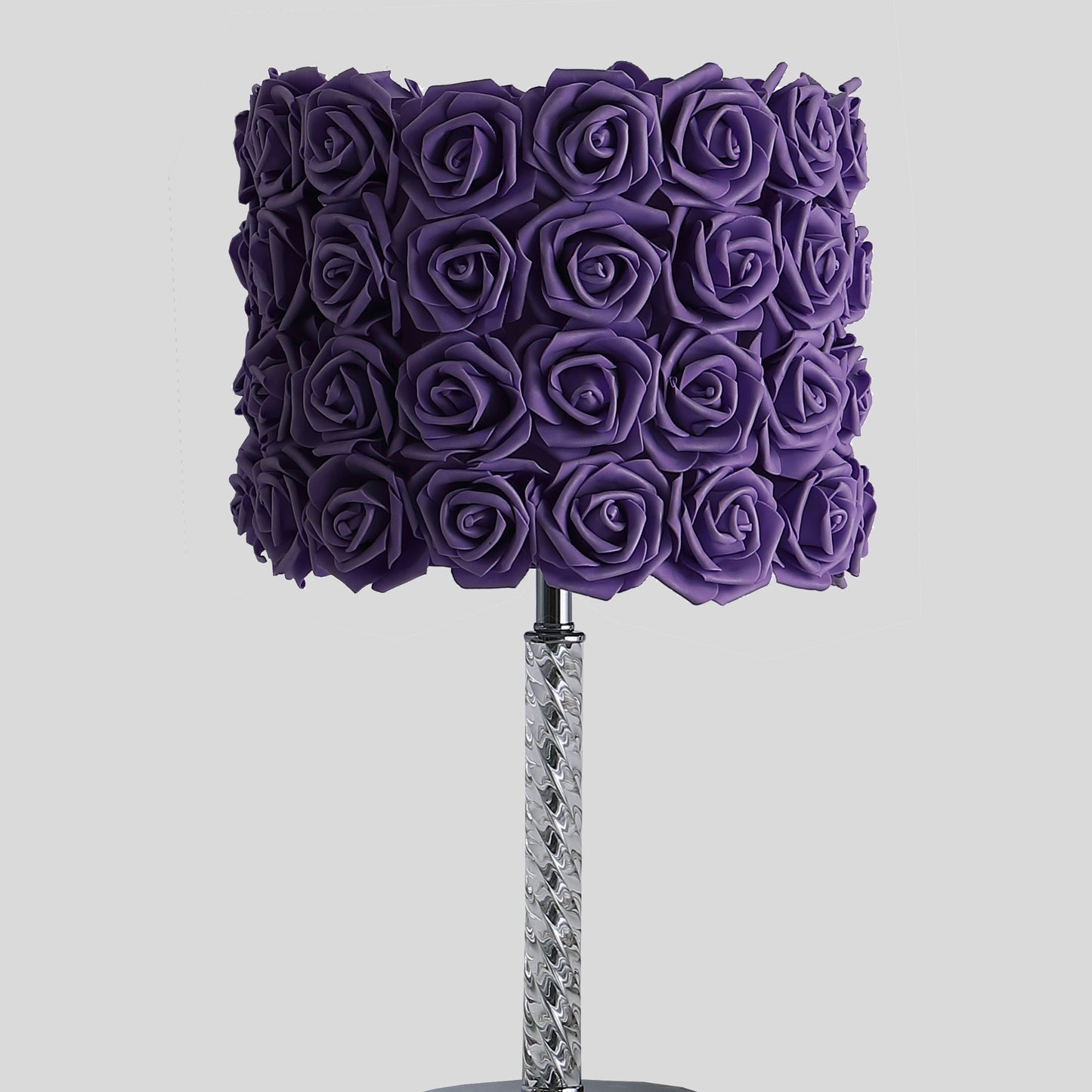 18.25" Lavender Roses in Bloom Acrylic / Metal Table Lamp