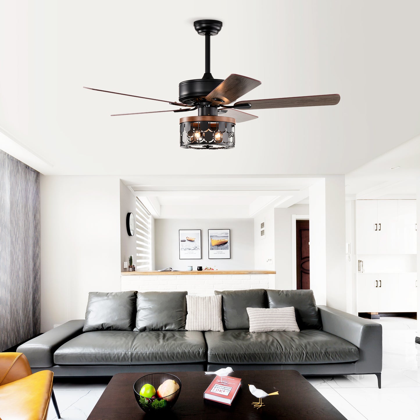 52'' Plywood blades ceiling fan with remote control for the living room ,bed room