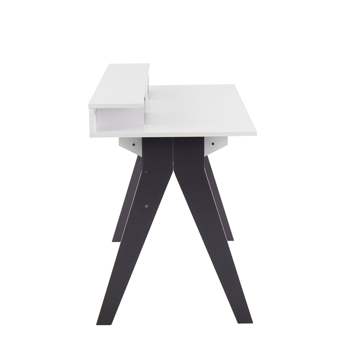 Wishbone Contemporary Desk in Grey and White Wood by LumiSource