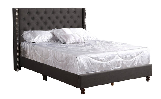 Elegant Transitional Black Upholstered Bed