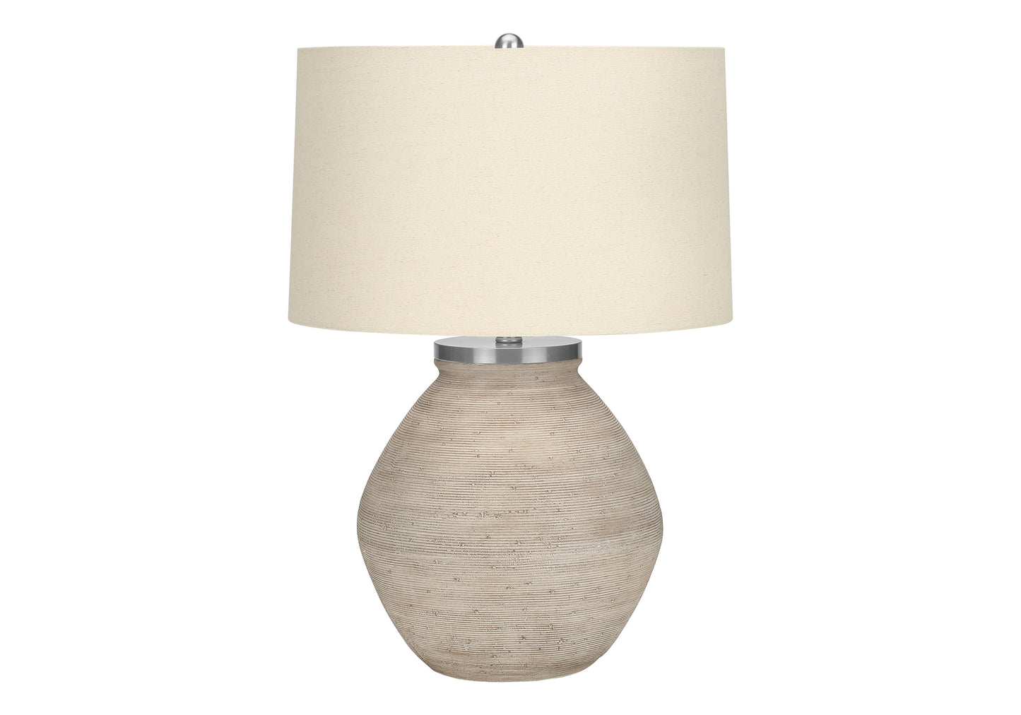 Lighting, 25'h, Table Lamp, Cream Concrete, Beige Shade, Contemporary