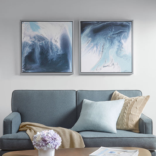 Abstract 2-piece Framed Canvas Wall Art Set