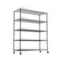 5-tier heavy-duty adjustable shelving and racking, 300 lbs. per wire shelf, with wheels and shelf liners, for warehouses, supermarkets, kitchens, etc. 59.45 "L × 24.02 "W × 71.65 "H,Black