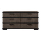 Two-Tone Brown Black Finish 6-Drawers Dresser 1pc Modern Industrial Design Bedroom Furniture